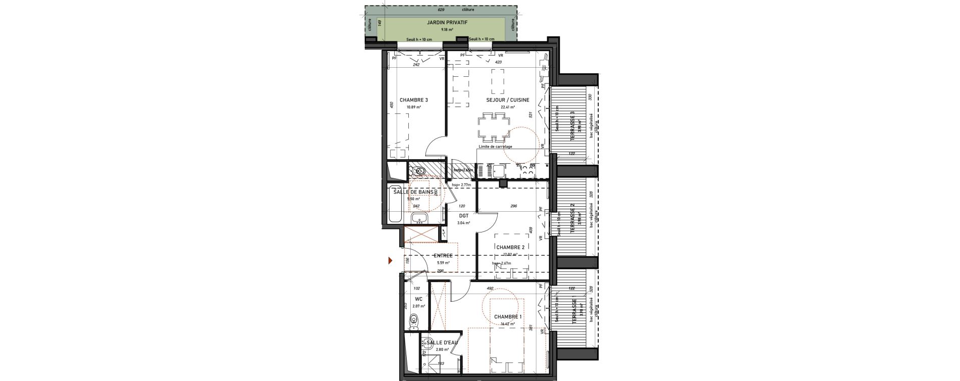 Appartement T4 de 80,74 m2 &agrave; Meudon Pointe de trivaux