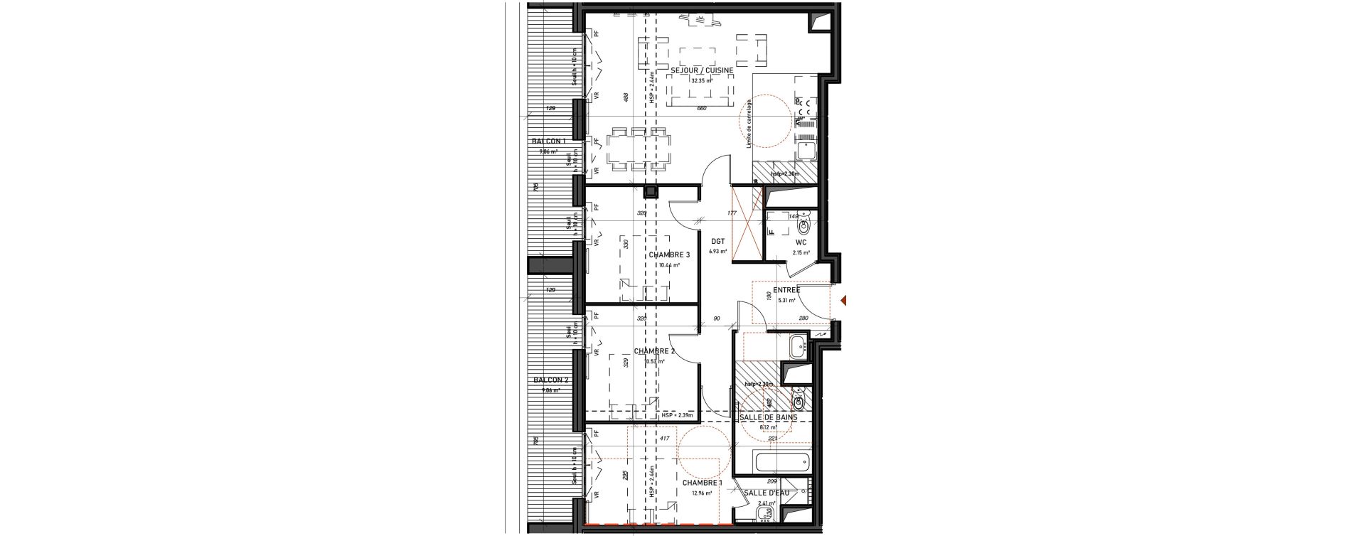 Appartement T4 de 91,20 m2 &agrave; Meudon Pointe de trivaux