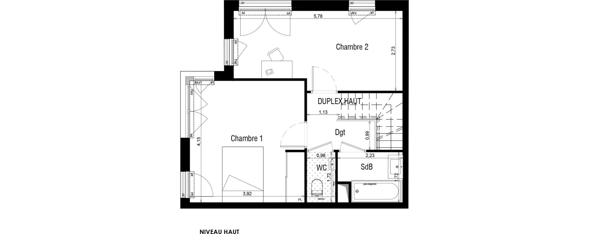 Duplex T3 de 81,74 m2 &agrave; Meudon Meudon bellevue