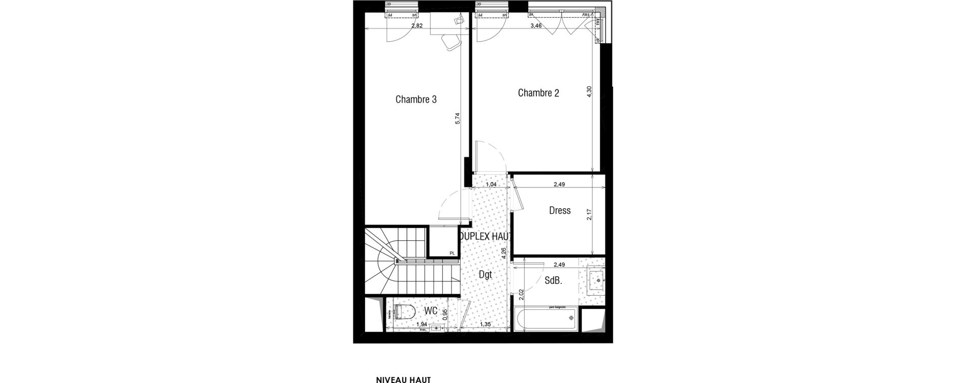 Duplex T4 de 106,22 m2 &agrave; Meudon Meudon bellevue