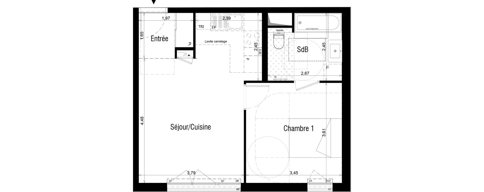 Appartement T2 de 42,95 m2 &agrave; Meudon Meudon bellevue