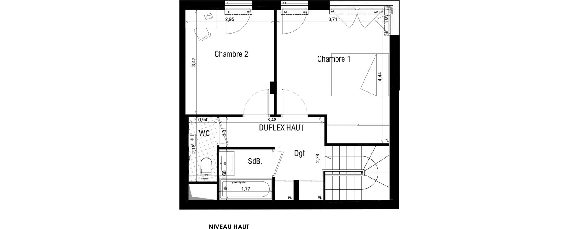 Duplex T3 de 73,73 m2 &agrave; Meudon Meudon bellevue