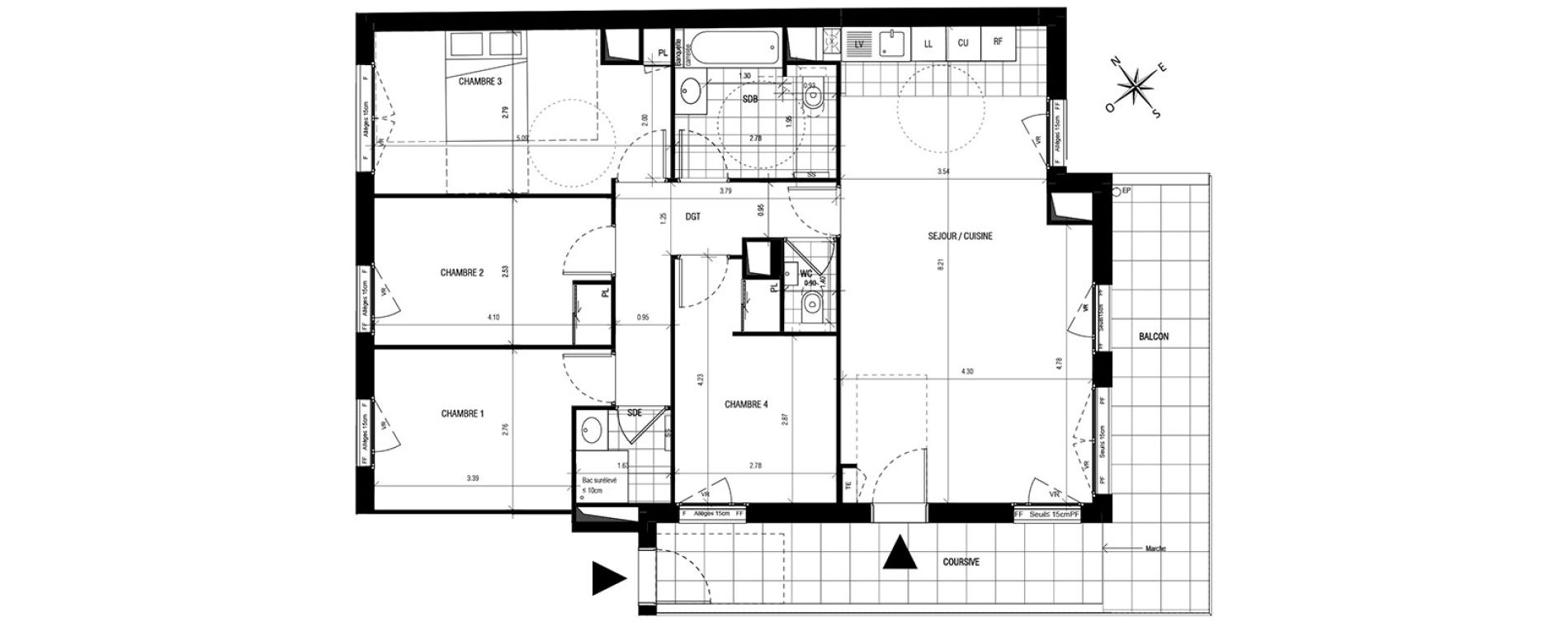 Appartement T5 de 94,18 m2 &agrave; Montrouge Centre