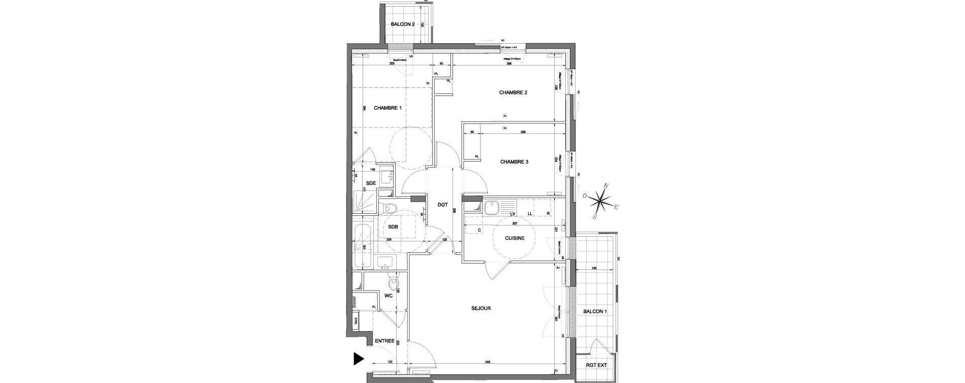 Appartement T4 de 80,19 m2 &agrave; Nanterre Nanterre universit&eacute;