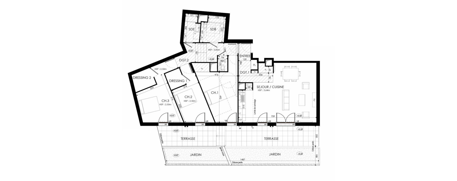 Appartement T4 de 119,05 m2 &agrave; Nanterre La boule champs-pierreux