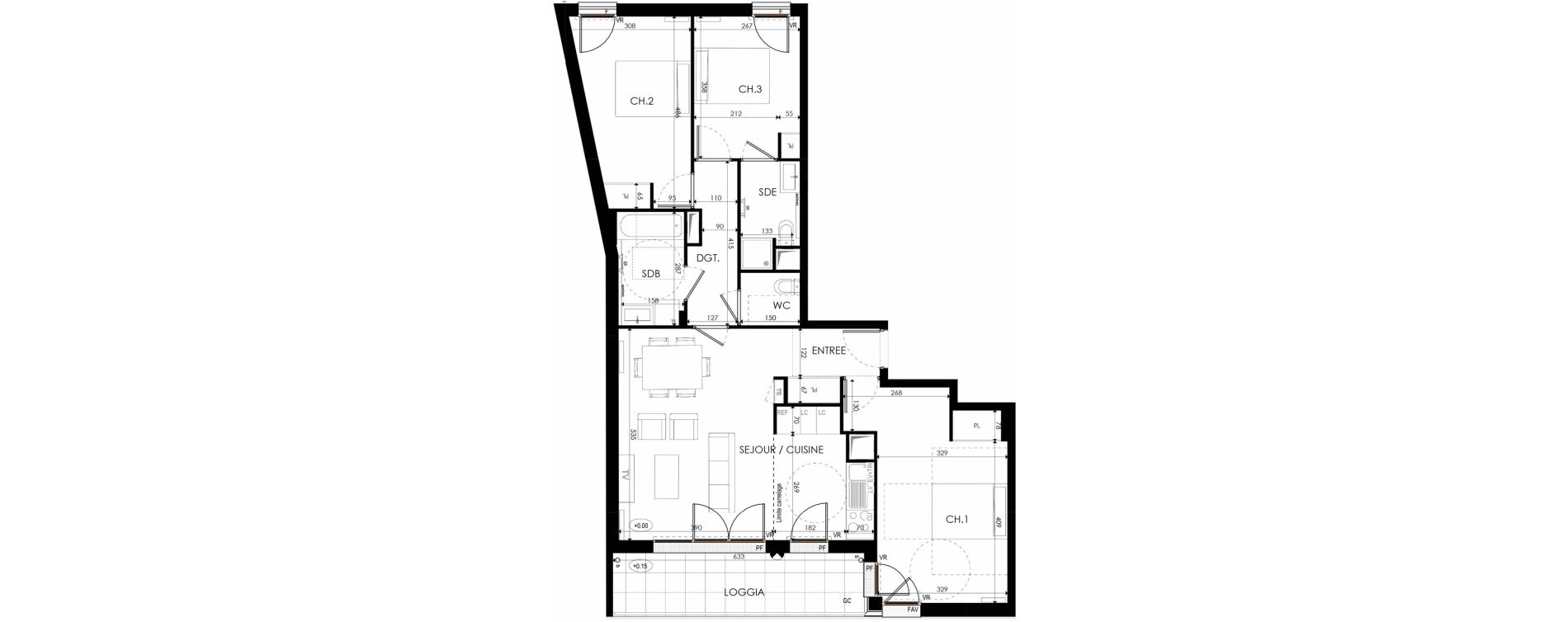 Appartement T4 de 87,72 m2 &agrave; Nanterre La boule champs-pierreux