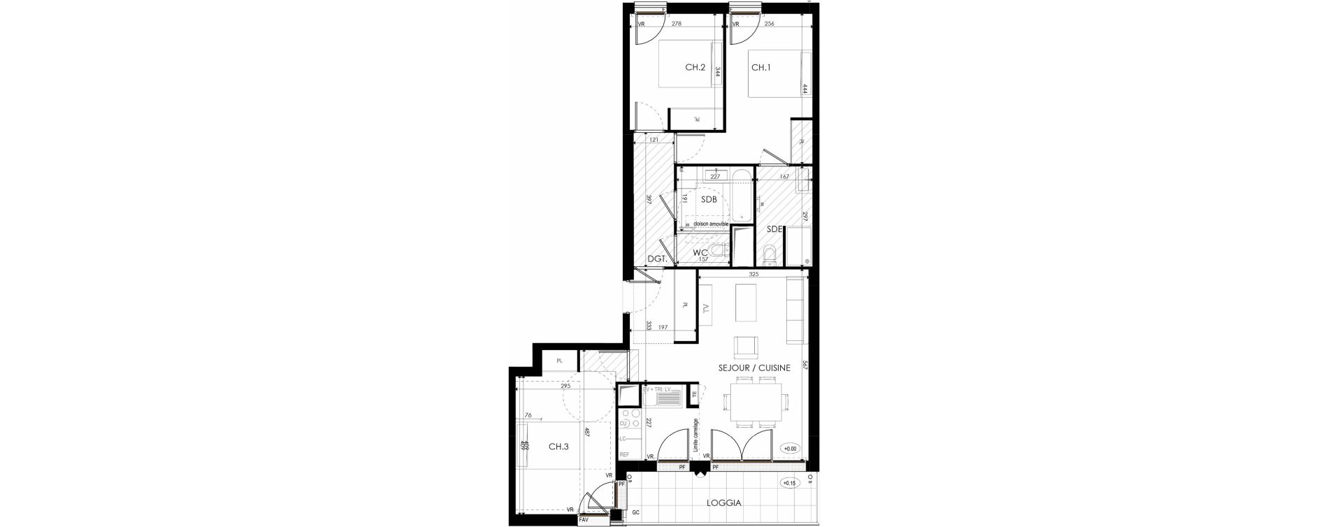 Appartement T4 de 81,26 m2 &agrave; Nanterre La boule champs-pierreux