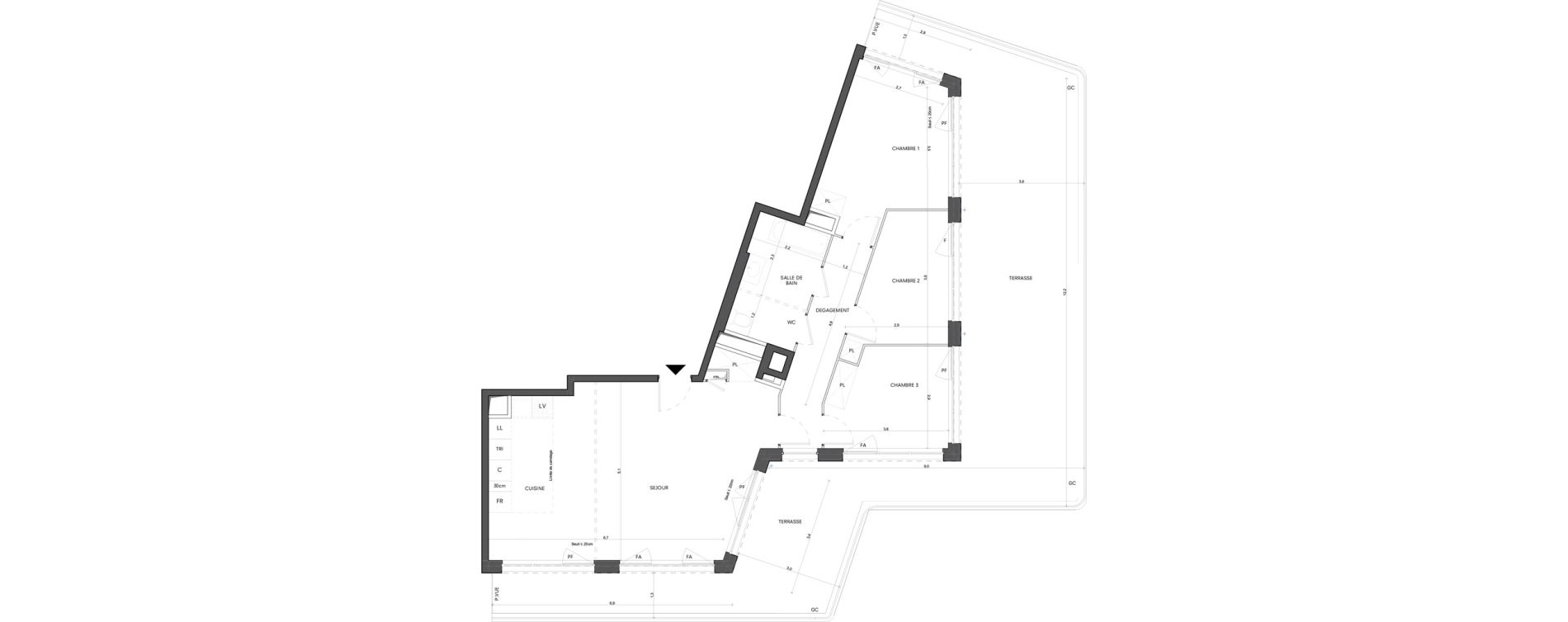 Appartement T4 de 86,45 m2 &agrave; Nanterre Les groues