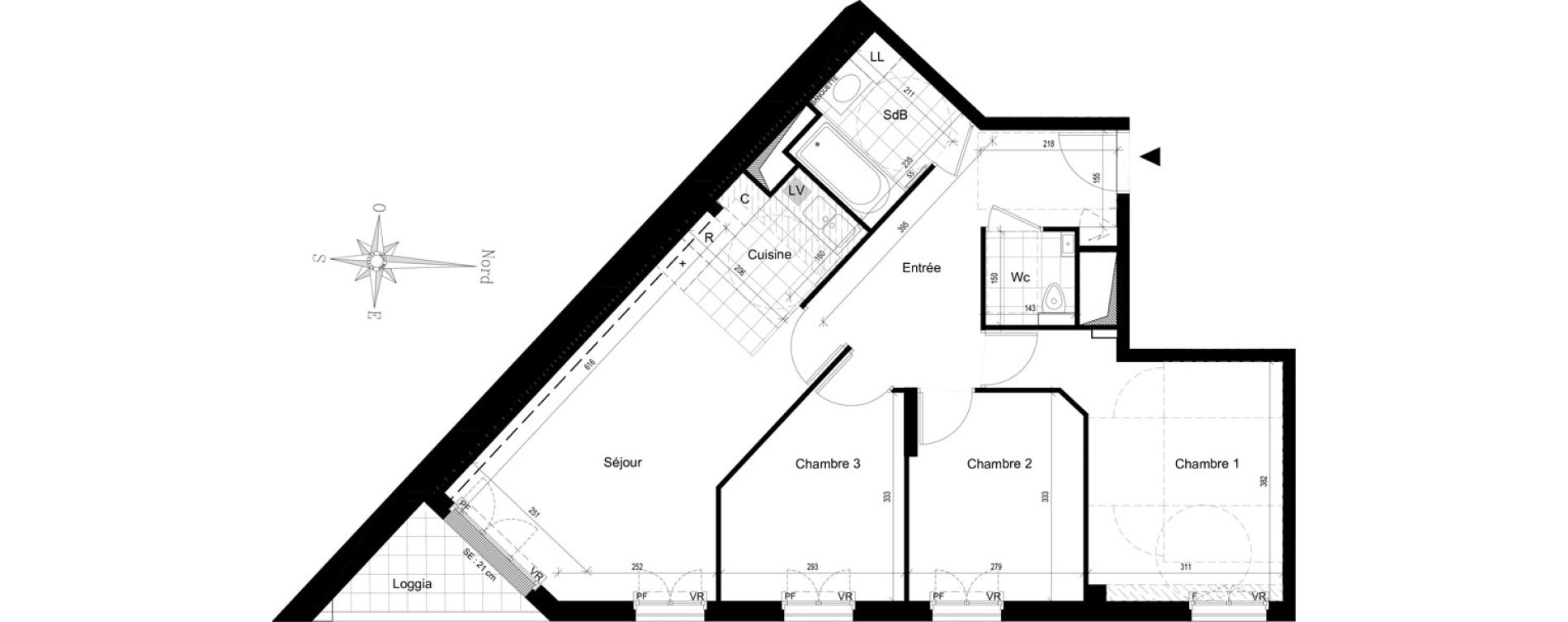 Appartement T4 de 72,01 m2 &agrave; Puteaux Jaur&egrave;s