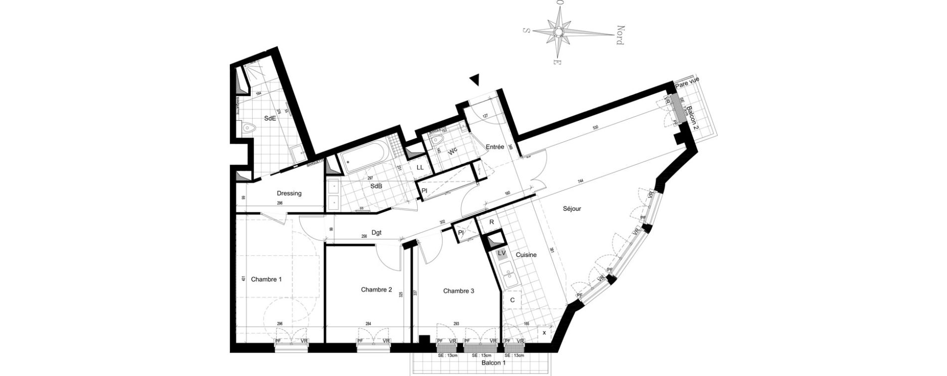 Appartement T4 de 93,06 m2 &agrave; Puteaux Jaur&egrave;s