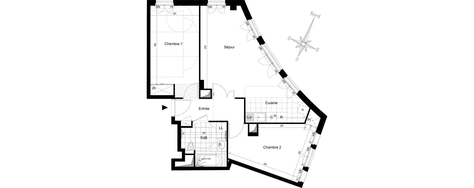Appartement T3 de 63,10 m2 &agrave; Puteaux Jaur&egrave;s