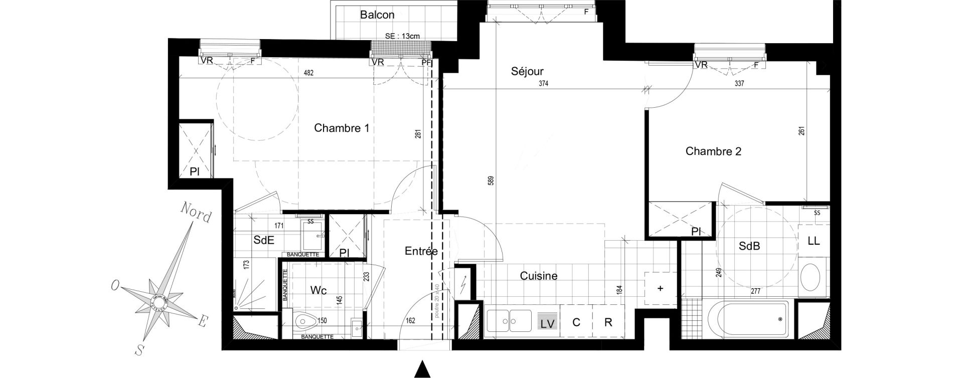Appartement T3 de 57,50 m2 &agrave; Puteaux Jaur&egrave;s