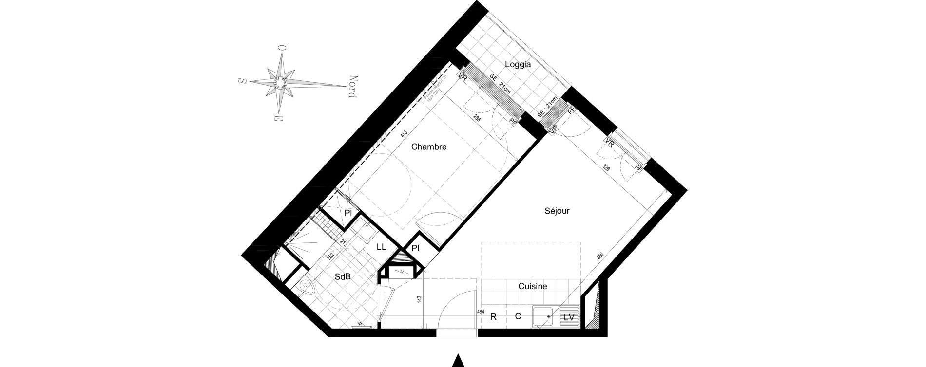Appartement T2 de 37,04 m2 &agrave; Puteaux Jaur&egrave;s