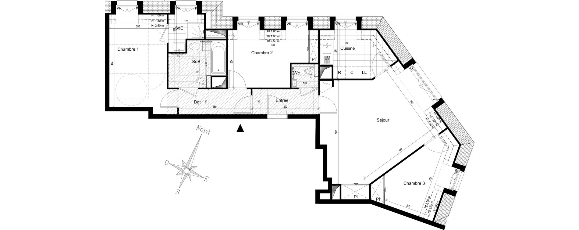 Appartement T4 de 83,13 m2 &agrave; Puteaux Jaur&egrave;s