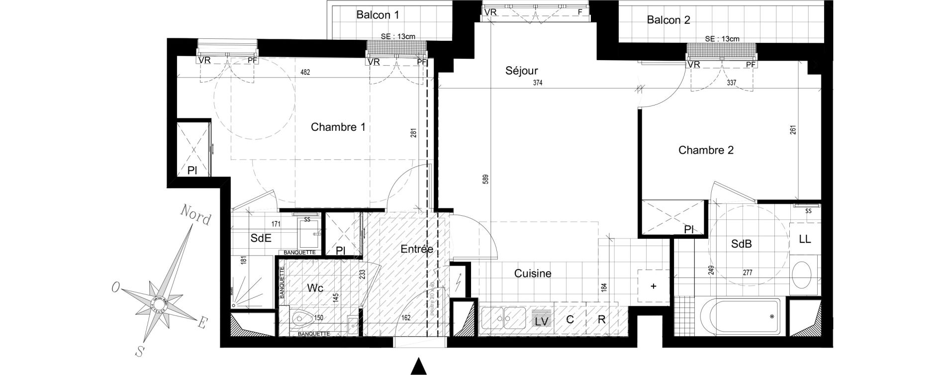 Appartement T3 de 57,50 m2 &agrave; Puteaux Jaur&egrave;s