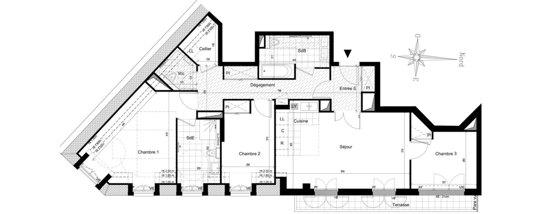 Appartement T4 de 91,27 m2 &agrave; Puteaux Jaur&egrave;s