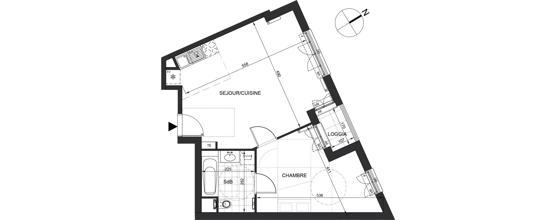 Appartement T2 de 46,43 m2 &agrave; Puteaux Les bergeres
