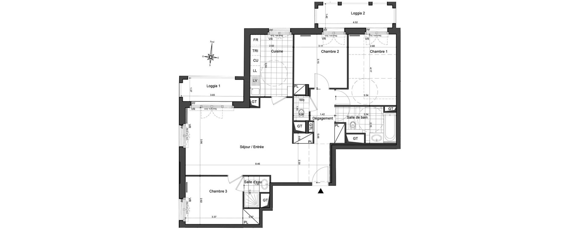 Appartement T4 de 88,44 m2 &agrave; Puteaux Les bergeres