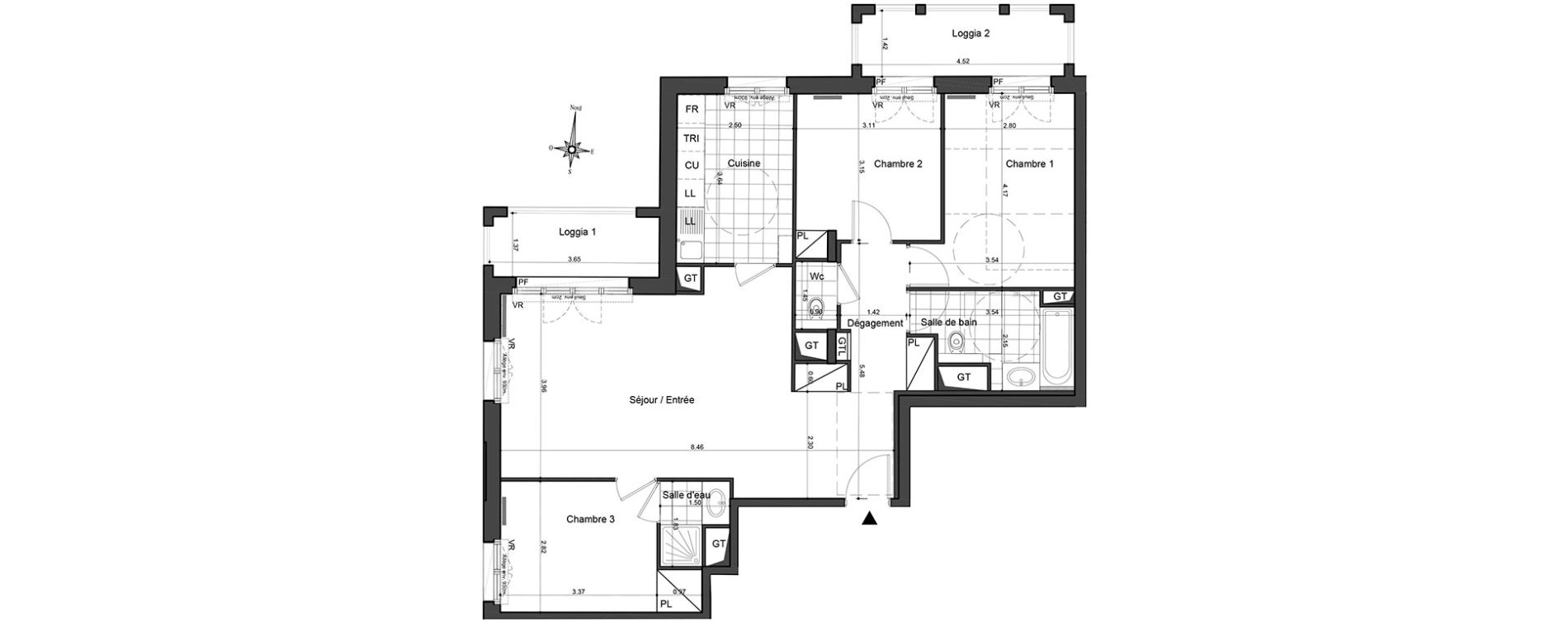 Appartement T4 de 88,44 m2 &agrave; Puteaux Les bergeres