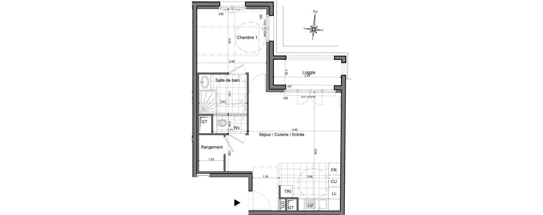 Appartement T2 de 49,10 m2 &agrave; Puteaux Les bergeres