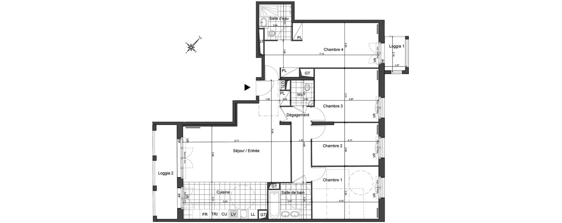 Appartement T5 de 116,99 m2 &agrave; Puteaux Les bergeres
