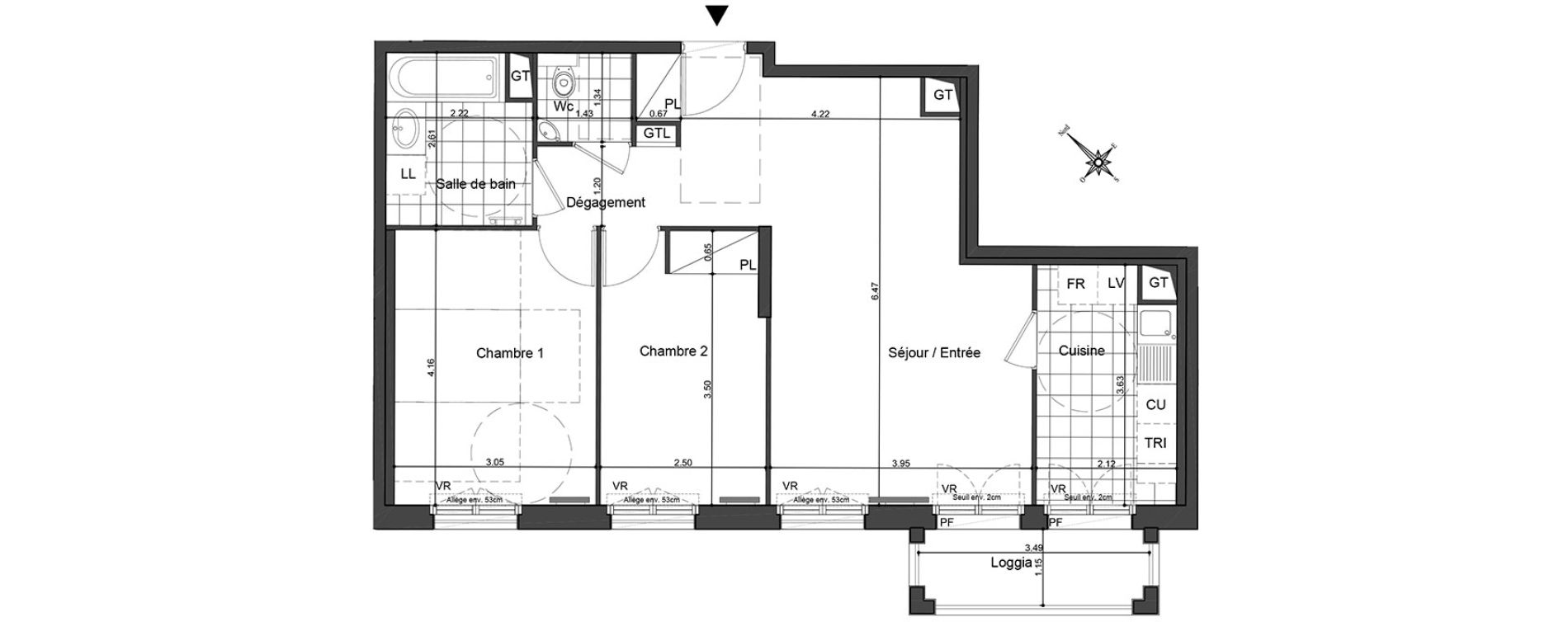 Appartement T3 de 66,52 m2 &agrave; Puteaux Les bergeres