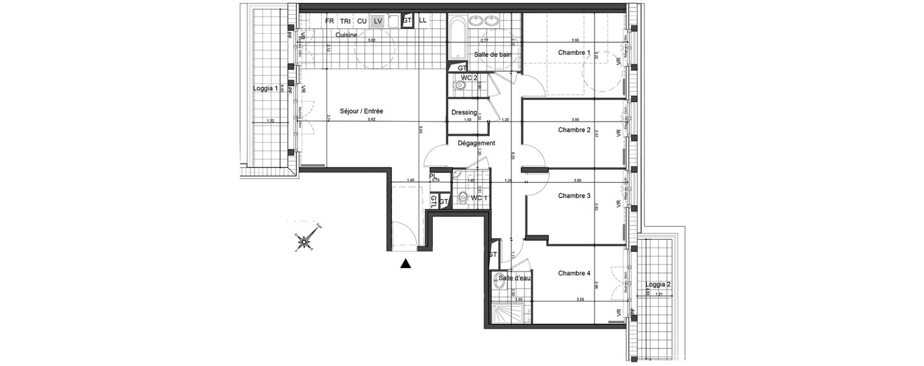 Appartement T5 de 105,69 m2 &agrave; Puteaux Les bergeres