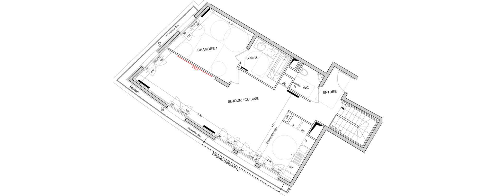 Duplex T4 de 111,99 m2 &agrave; Puteaux Les bergeres