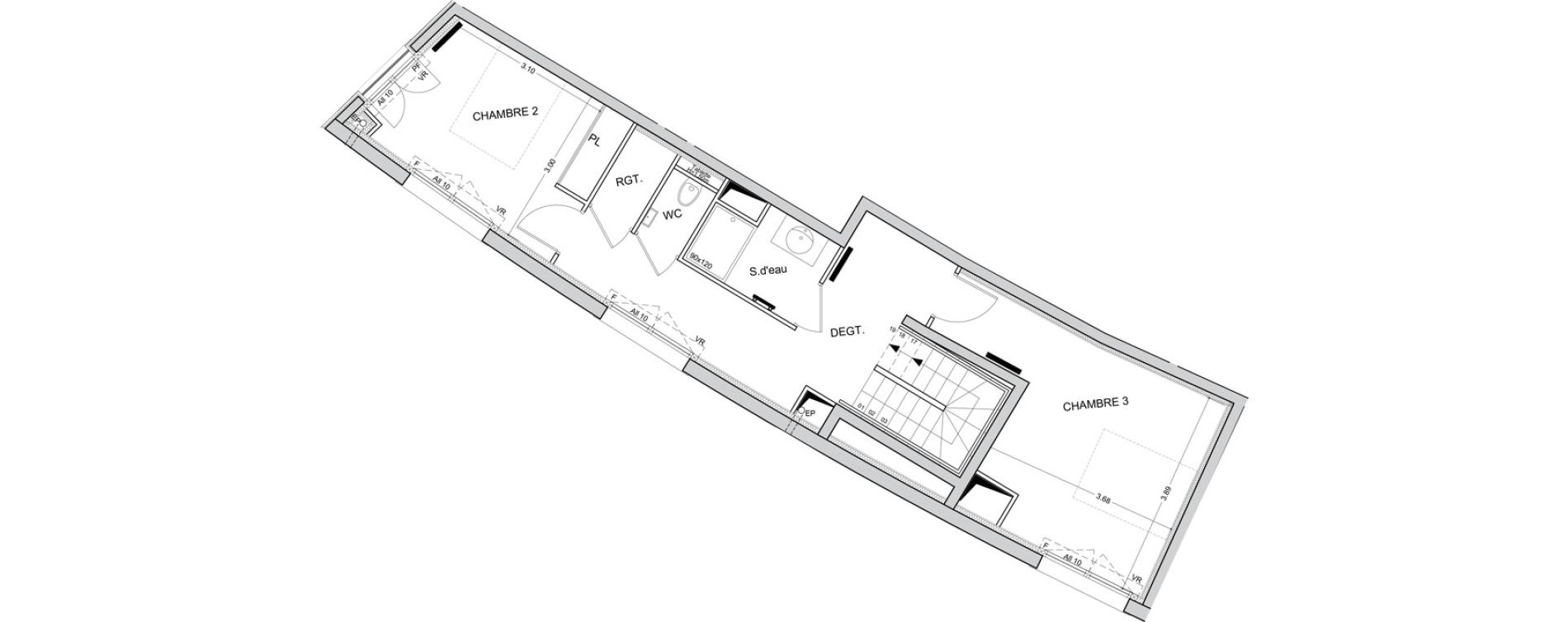 Duplex T4 de 111,99 m2 &agrave; Puteaux Les bergeres