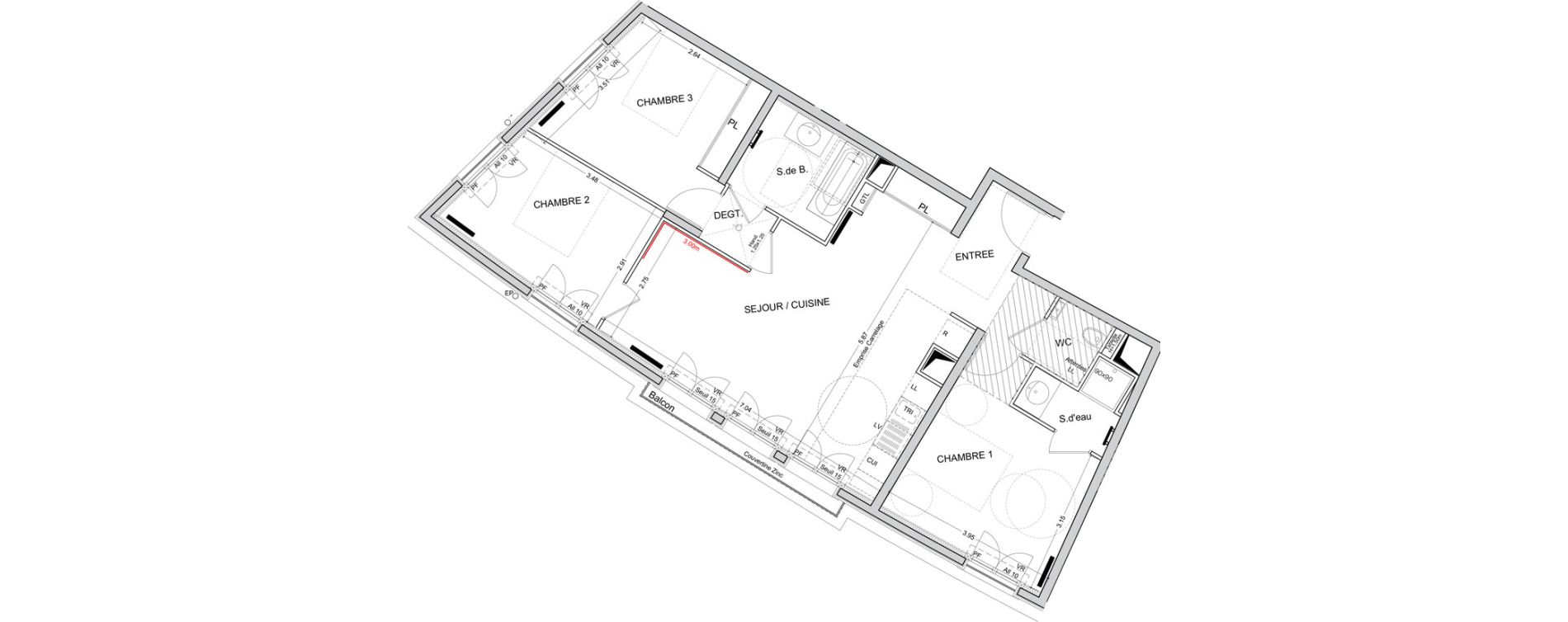 Appartement T4 de 85,27 m2 &agrave; Puteaux Les bergeres