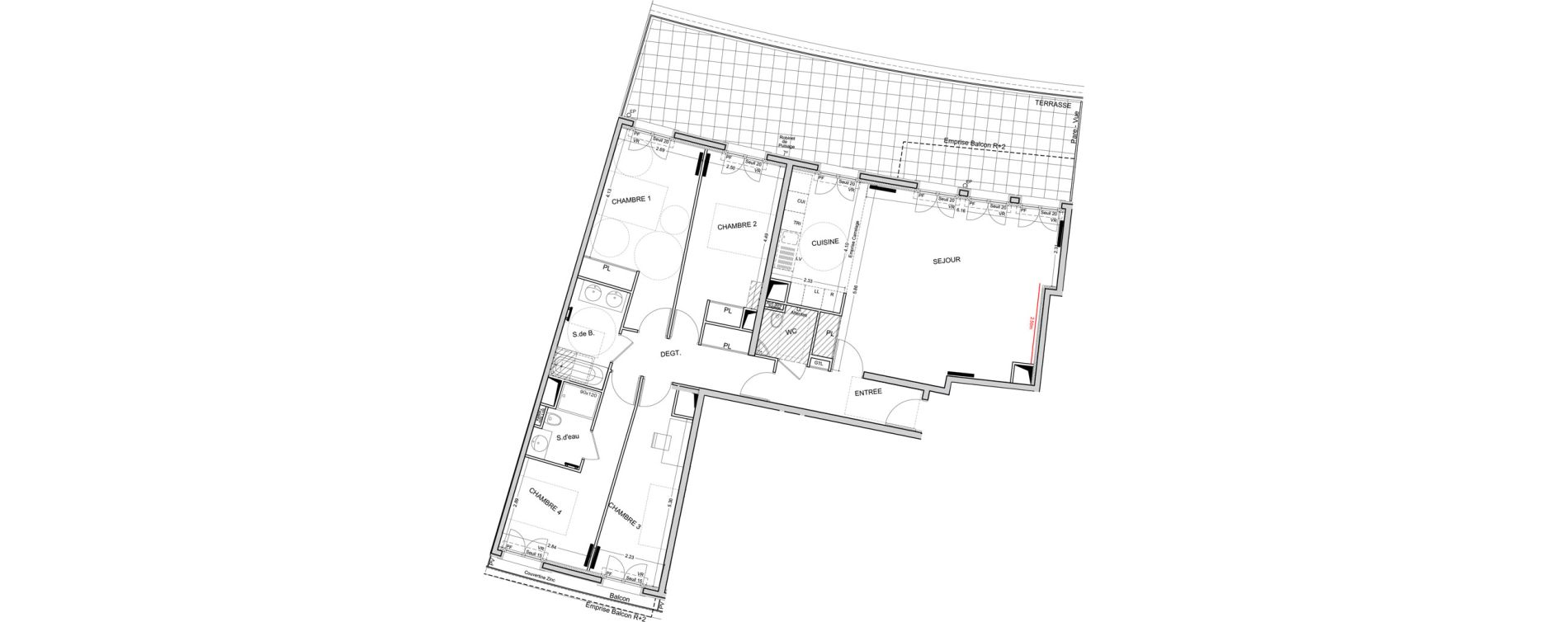 Appartement T5 de 121,85 m2 &agrave; Puteaux Les bergeres
