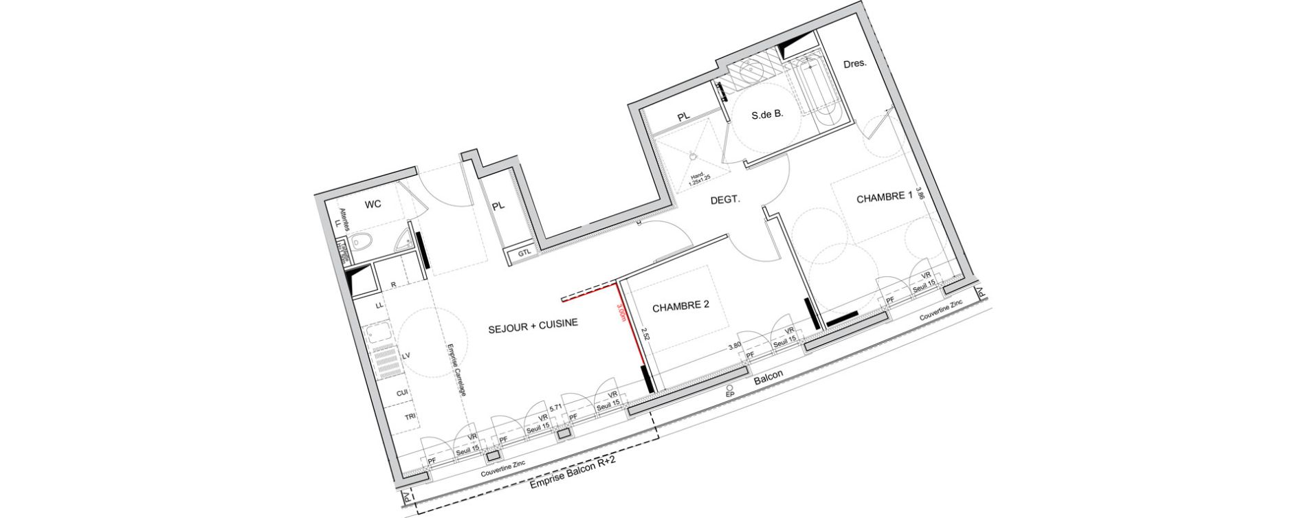 Appartement T3 de 64,54 m2 &agrave; Puteaux Les bergeres