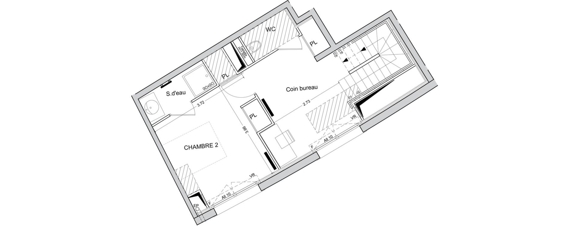 Duplex T3 de 86,05 m2 &agrave; Puteaux Les bergeres