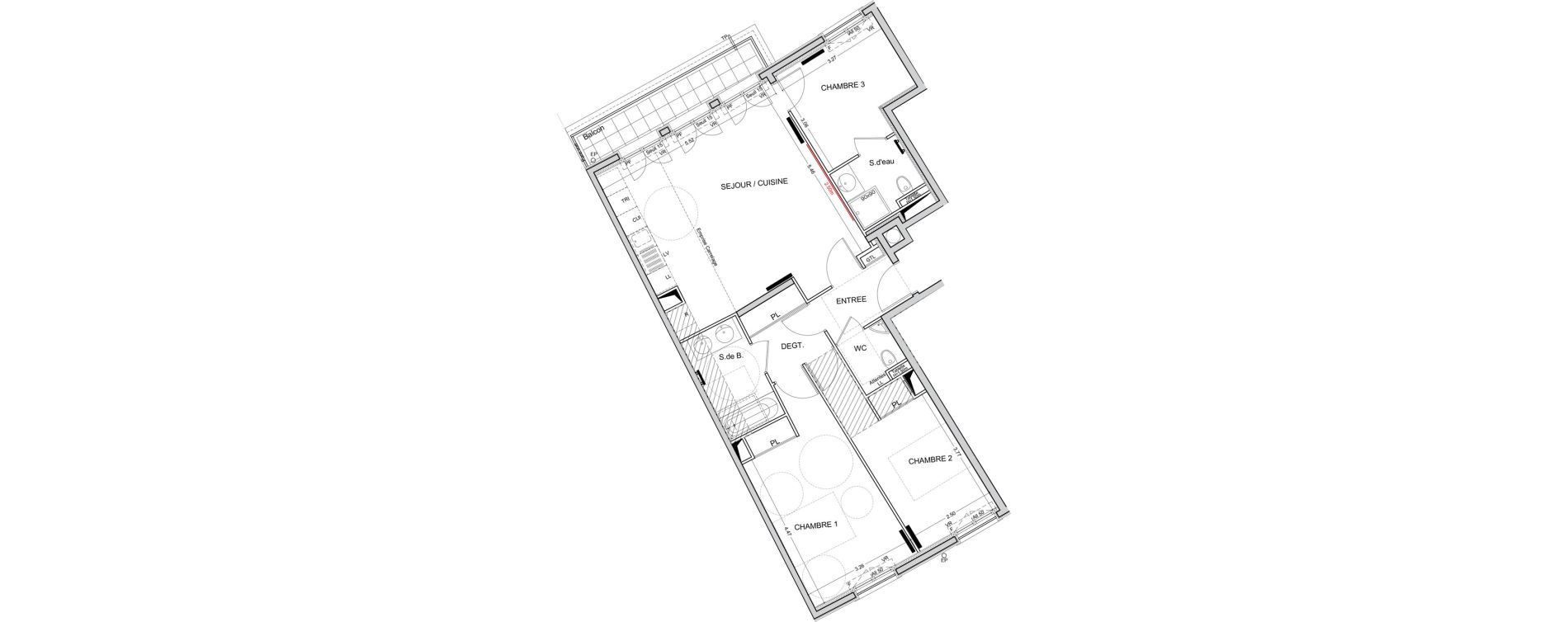 Appartement T4 de 87,42 m2 &agrave; Puteaux Les bergeres