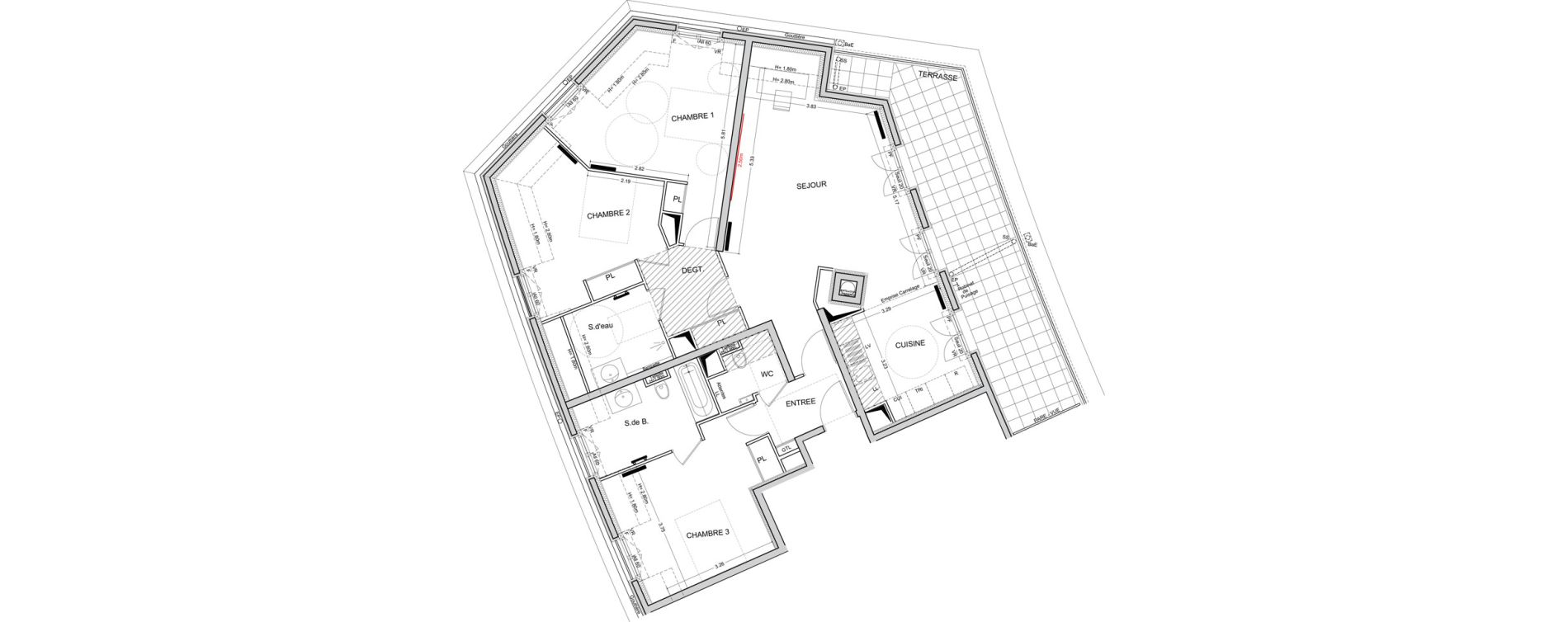 Appartement T4 de 114,48 m2 &agrave; Puteaux Les bergeres