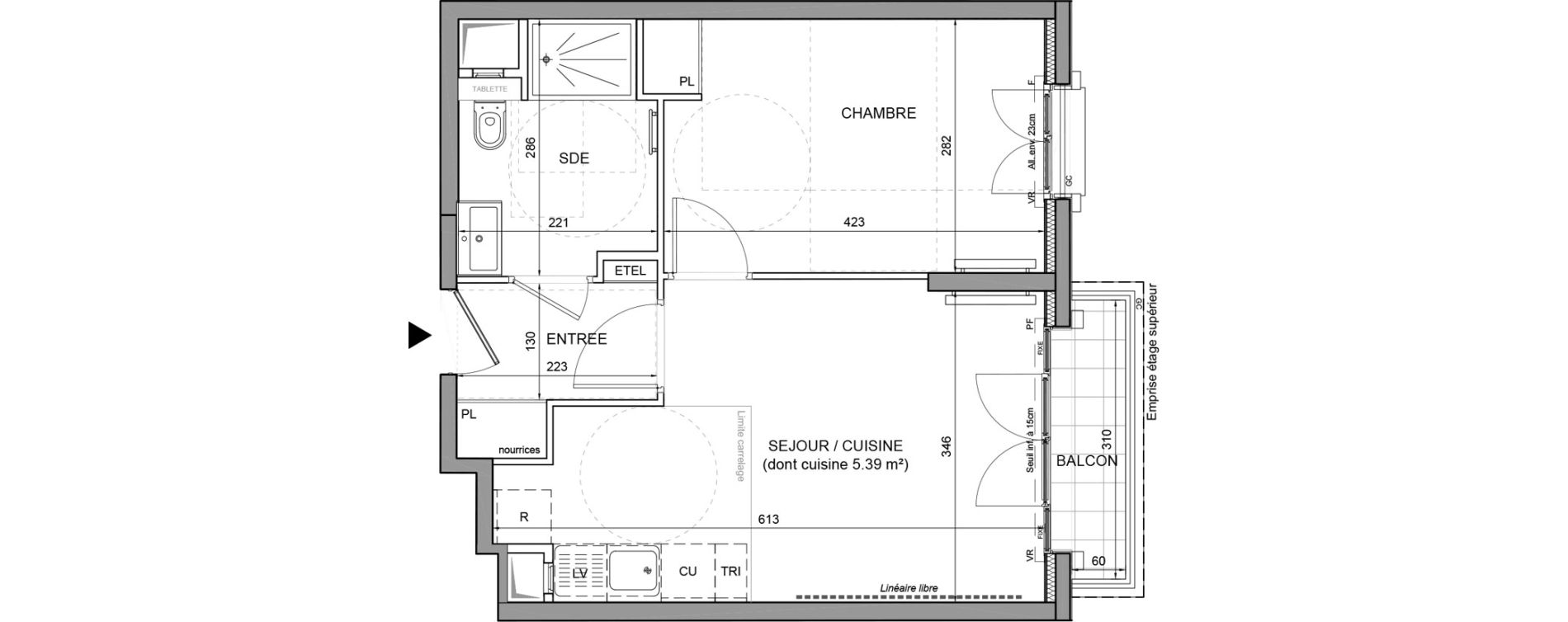 Appartement T2 de 39,38 m2 &agrave; Puteaux Agora