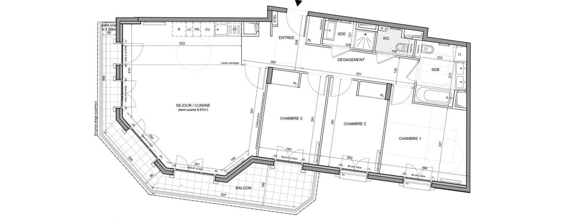 Appartement T4 de 90,65 m2 &agrave; Puteaux Agora