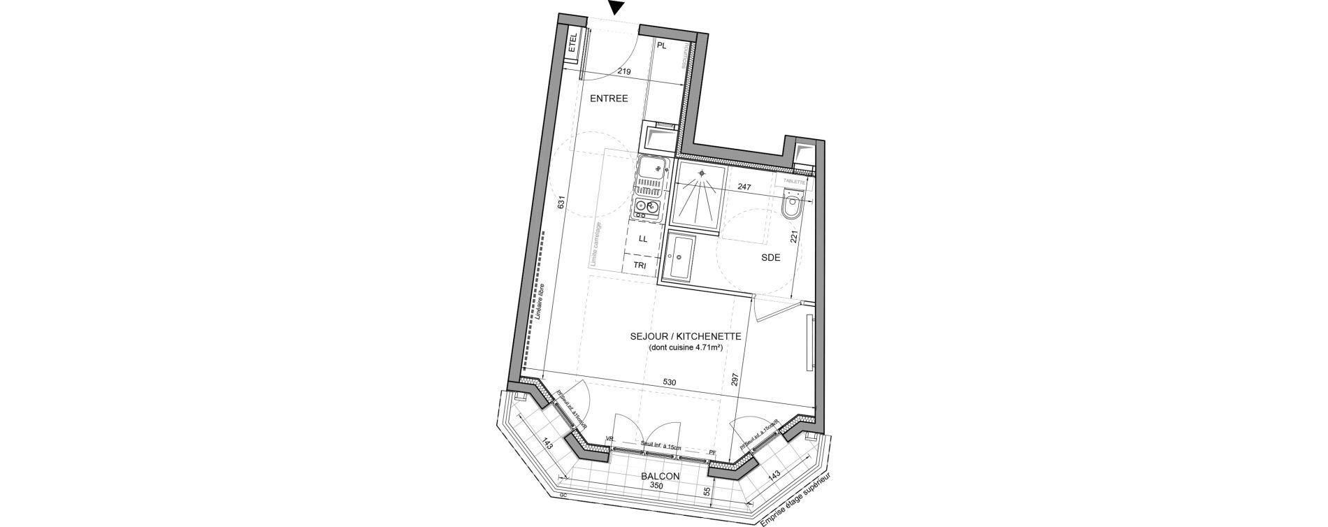 Studio de 28,48 m2 &agrave; Puteaux Agora