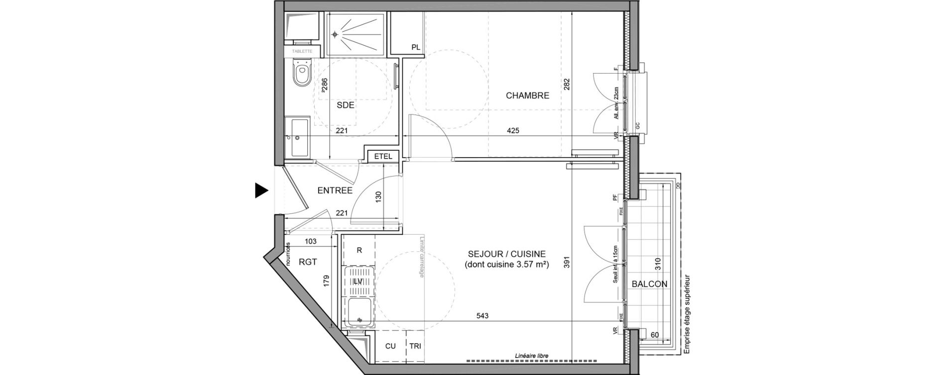 Appartement T2 de 40,83 m2 &agrave; Puteaux Agora