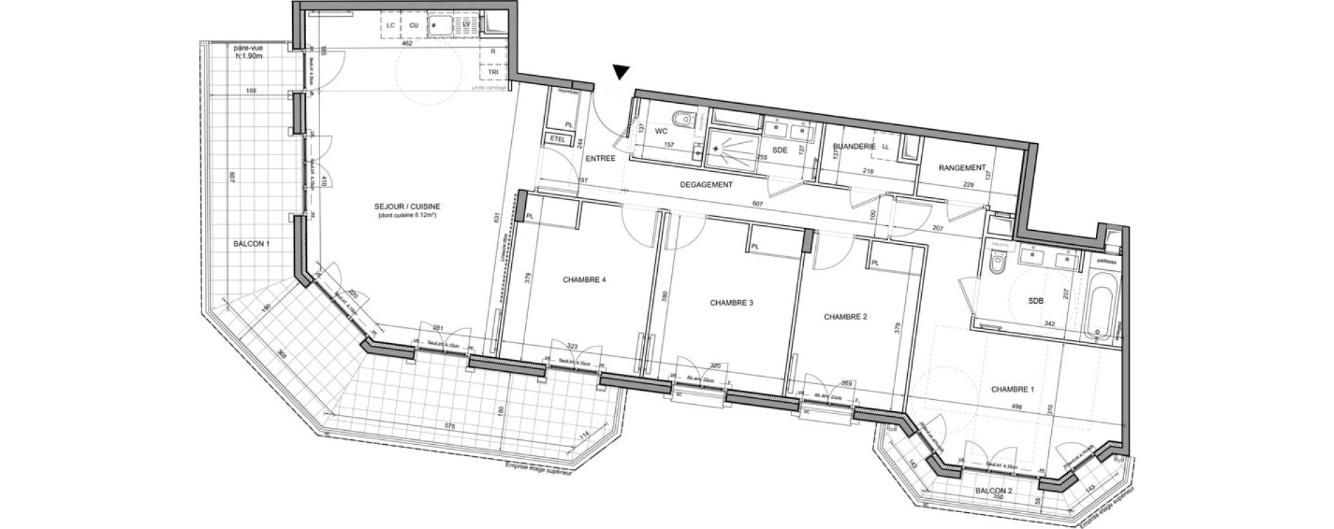 Appartement T5 de 116,24 m2 &agrave; Puteaux Agora