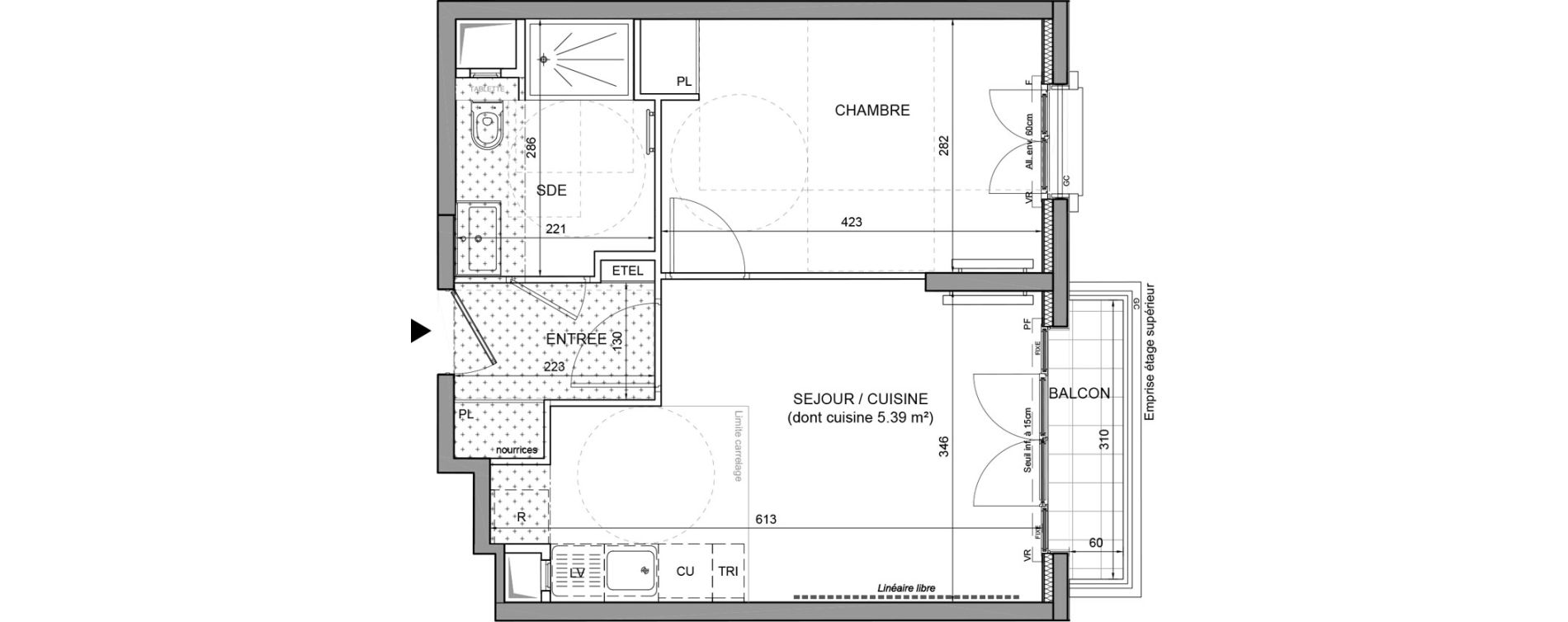 Appartement T2 de 39,38 m2 &agrave; Puteaux Agora