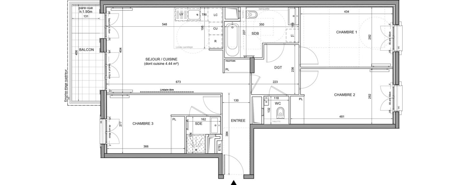 Appartement T4 de 80,01 m2 &agrave; Puteaux Agora