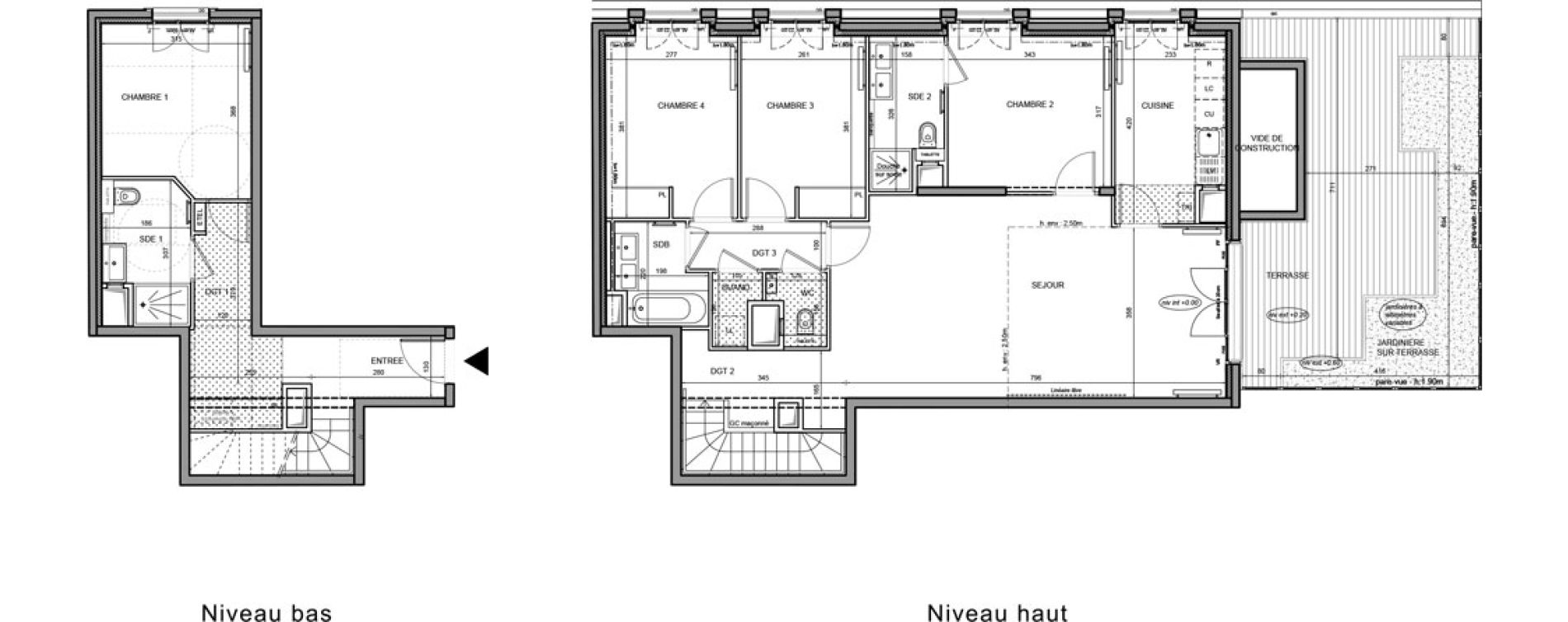 Duplex T5 de 119,77 m2 &agrave; Puteaux Agora