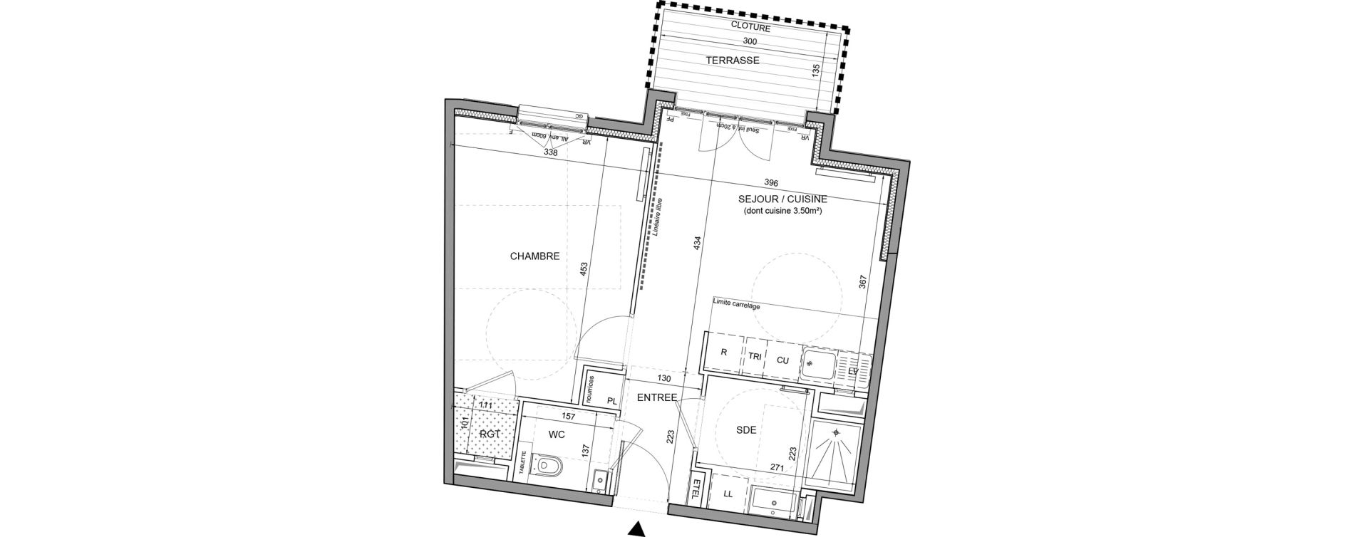 Appartement T2 de 41,34 m2 &agrave; Puteaux Agora