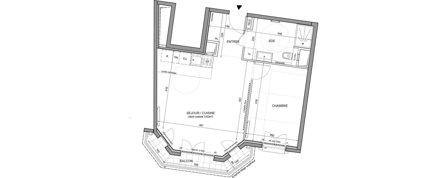 Appartement T2 de 46,65 m2 &agrave; Puteaux Agora