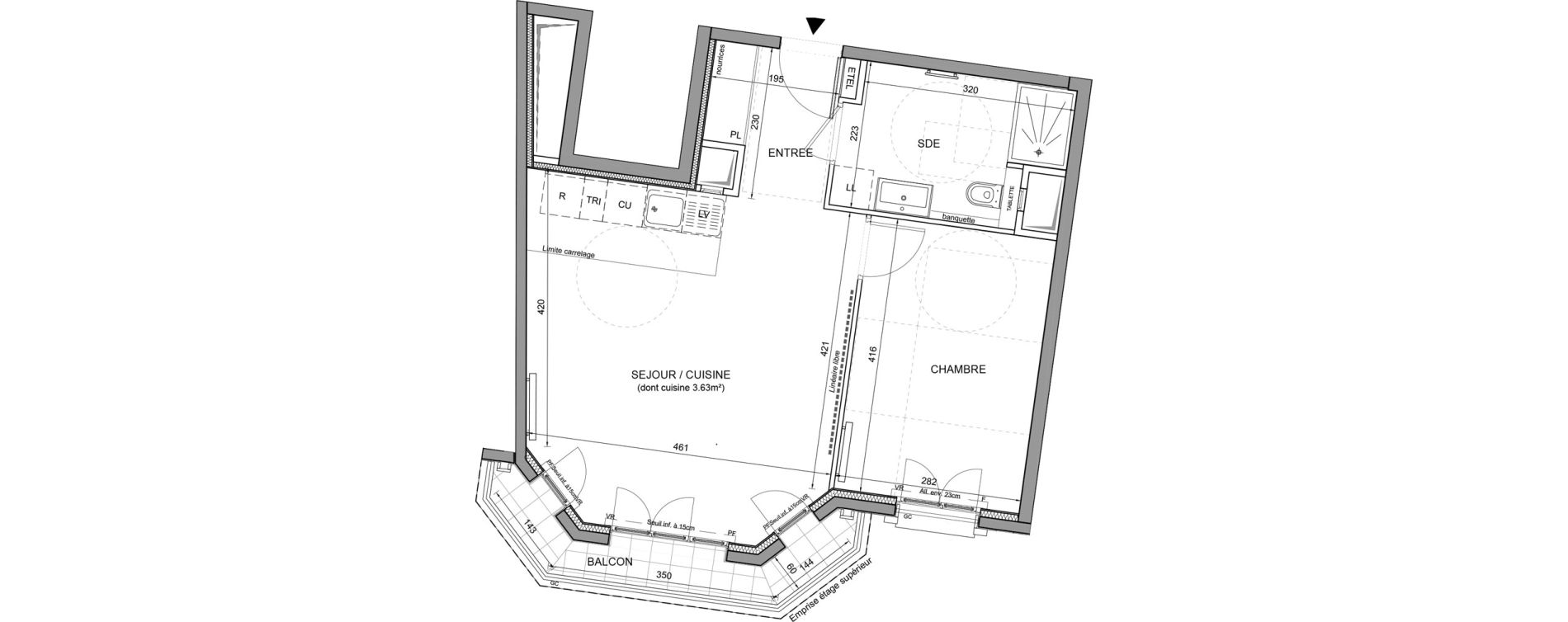 Appartement T2 de 46,65 m2 &agrave; Puteaux Agora