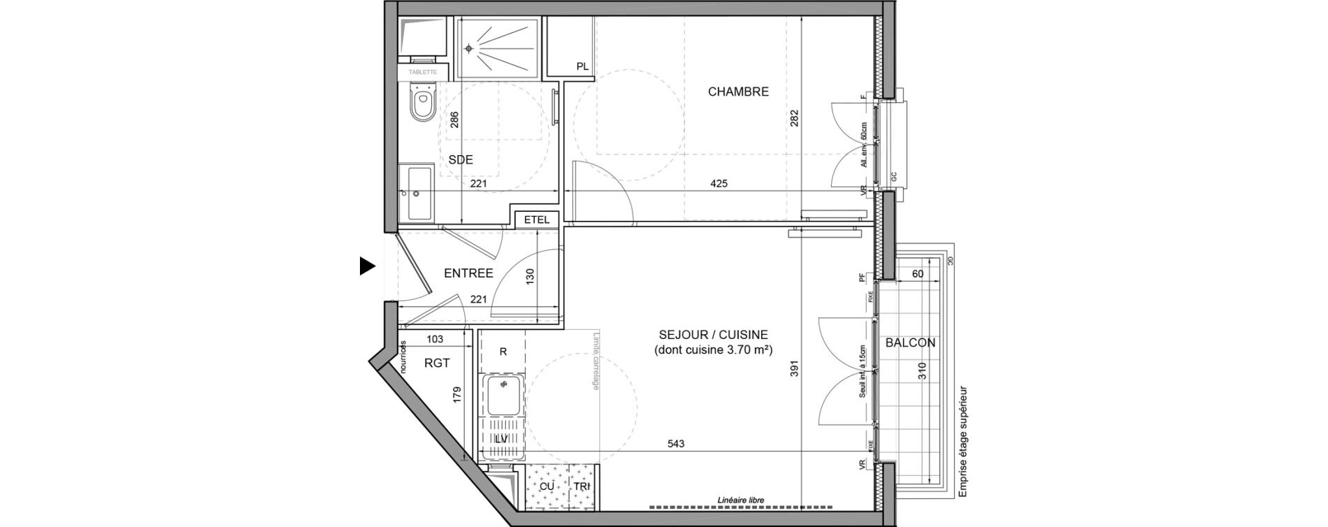 Appartement T2 de 40,78 m2 &agrave; Puteaux Agora