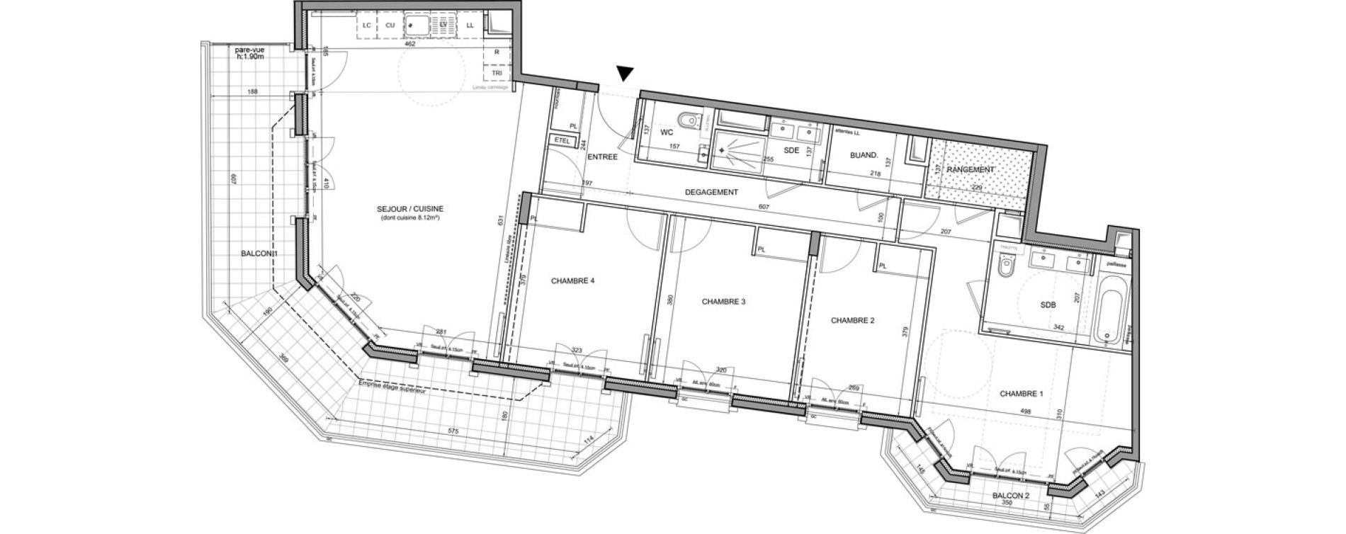 Appartement T5 de 116,16 m2 &agrave; Puteaux Agora