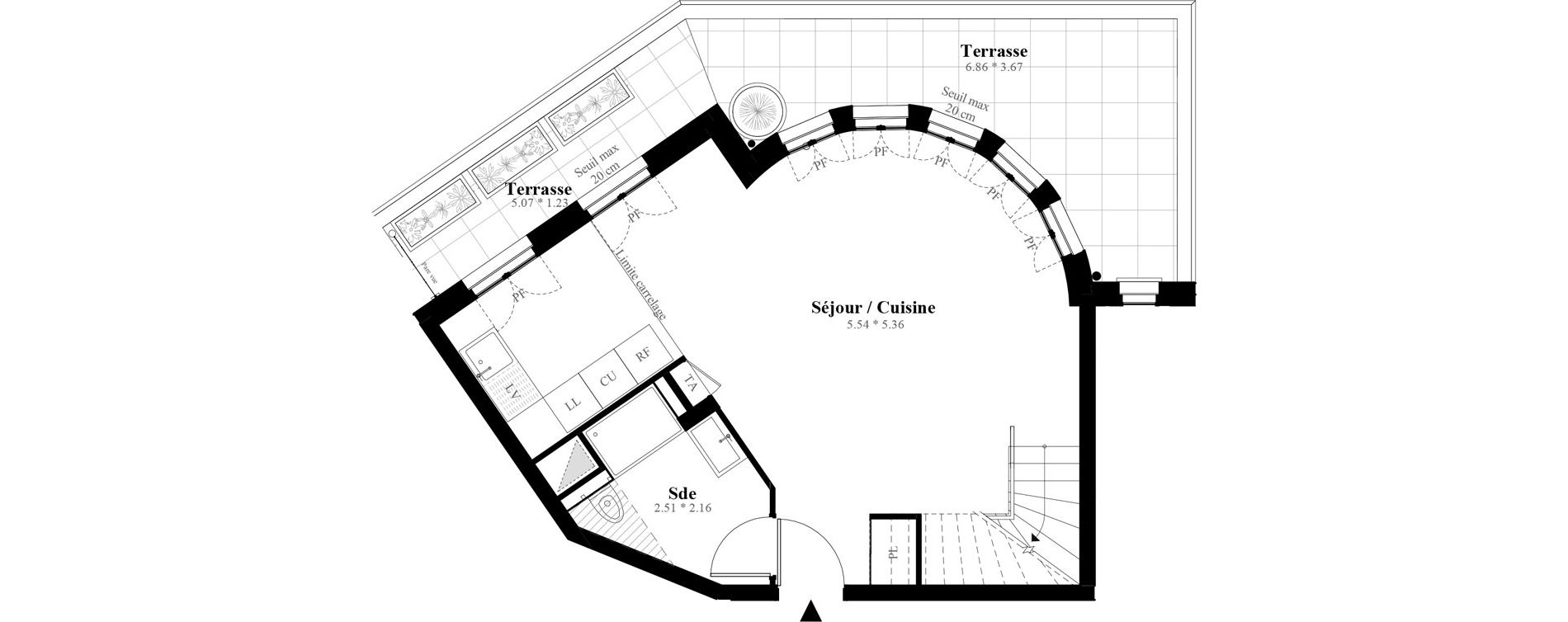 Duplex T4 de 94,54 m2 &agrave; Puteaux Les bergeres