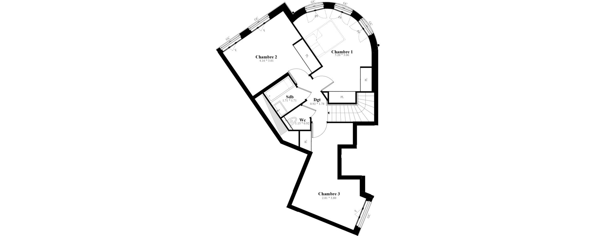 Duplex T4 de 94,54 m2 &agrave; Puteaux Les bergeres